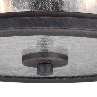 13-in Outdoor Flush Mount Ceiling Light Rust Rust Iron