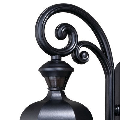 Motion Sensor Dusk to Dawn Outdoor Wall Light Shiny Black