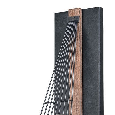 4.5-in Wall Light Black Iron and Burnished Oak