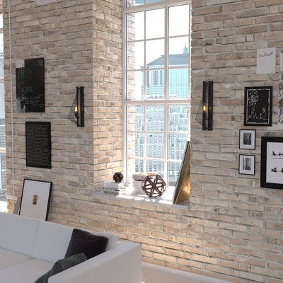 4.5-in Wall Light Black Iron and Burnished Oak