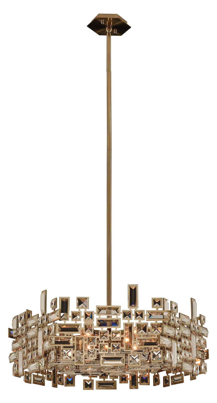 24 Inch Hexagonal Round Pendant W/Chrome by Kalco Allegri