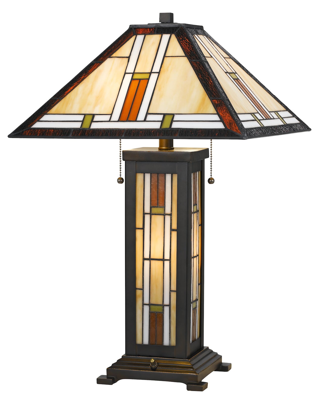 60W X 2 Tiffany Table Lamp With 7W Night Light by CAL Lighting