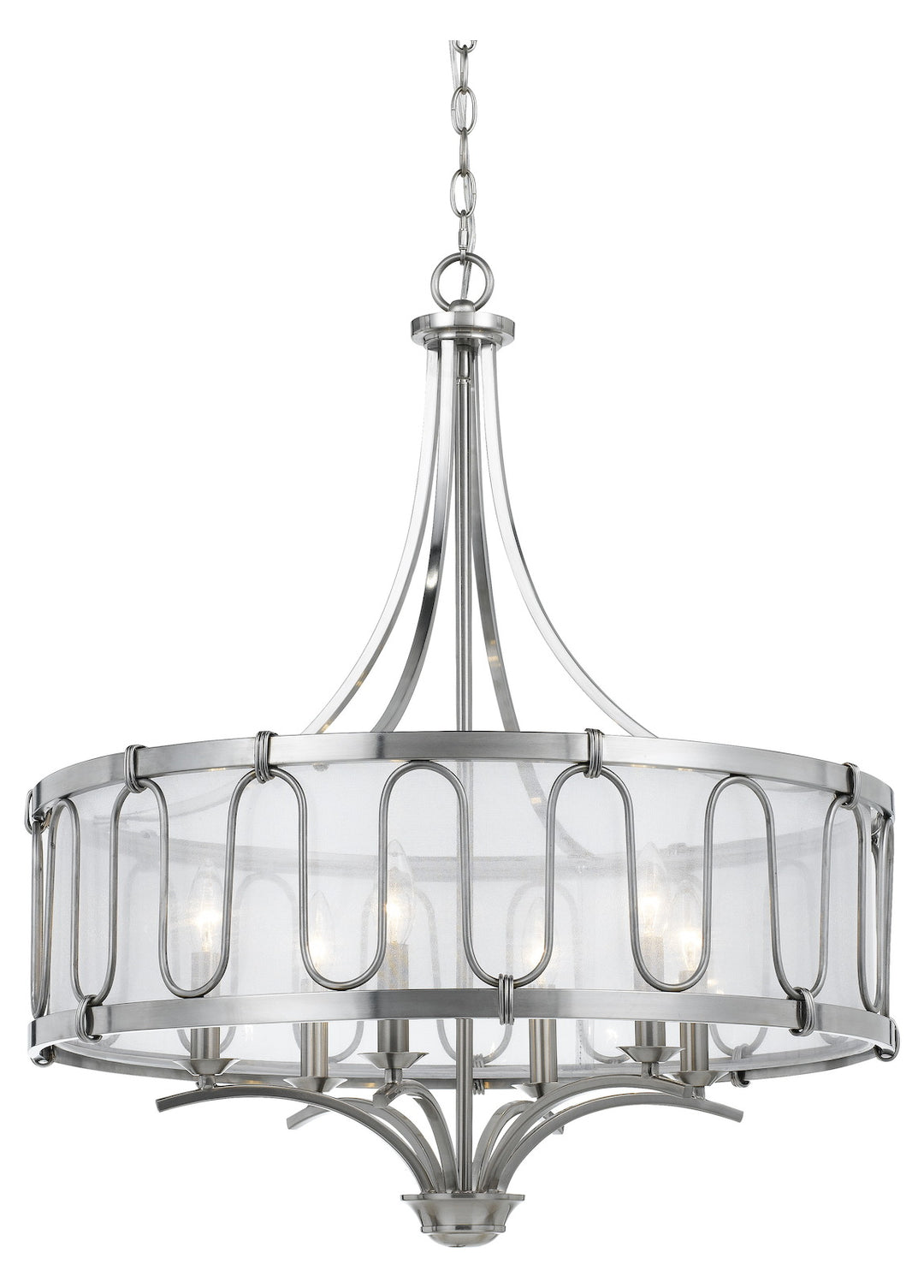 60W X 6 Vincenza Metal Chandelier With Trasparent Fabric Shade by CAL Lighting