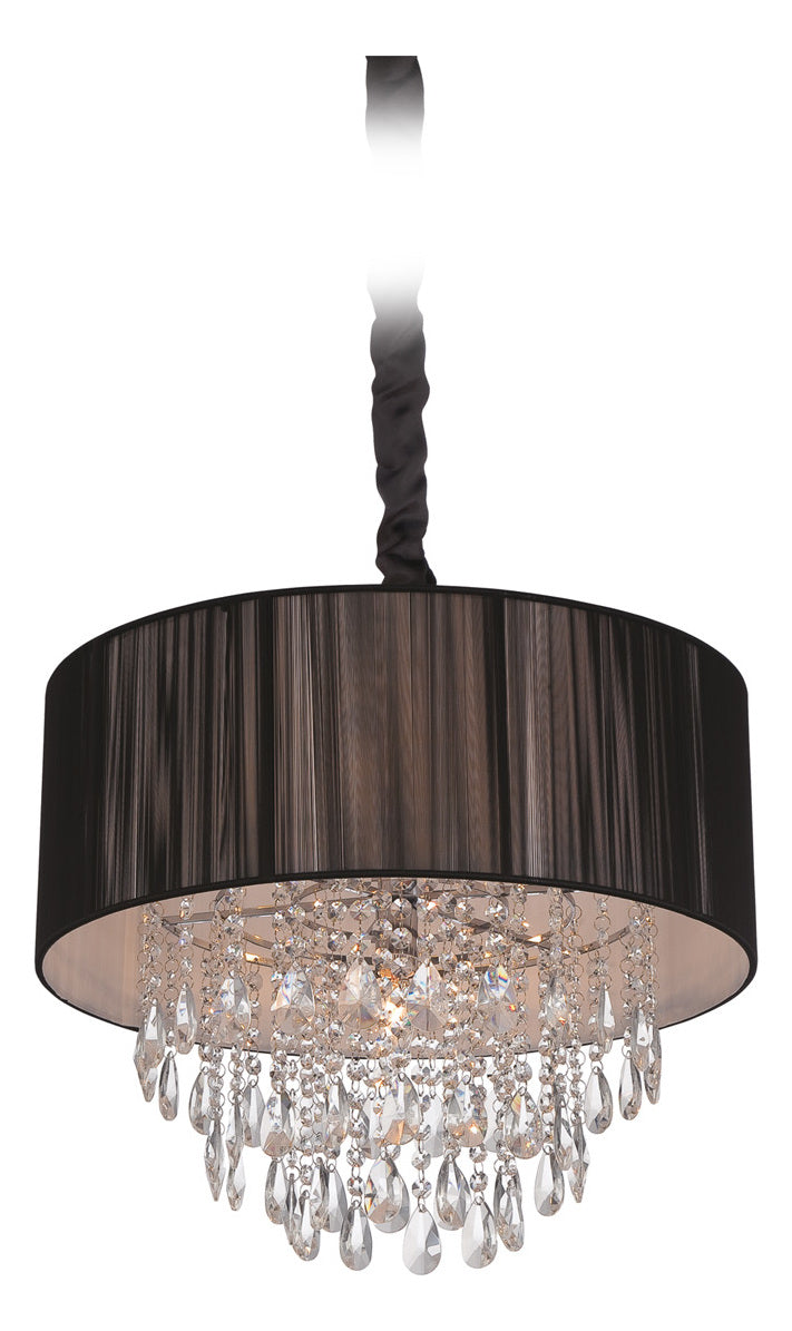 Collection Black Lined Silk String Shade And Crystal Hanging Fixtu by Avenue Lighting