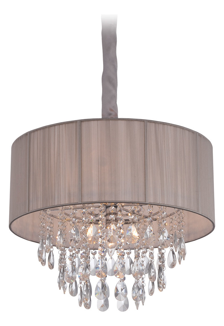 Collection Taupe Lined Silk String Shade And Crystal Hanging Fixtu by Avenue Lighting