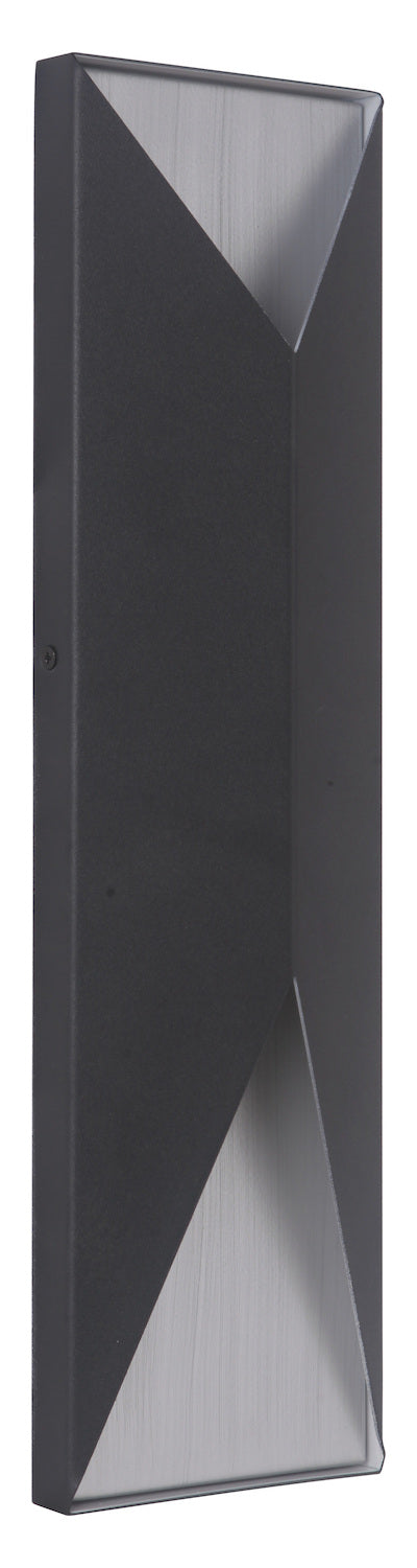2 Light Large LED Outdoor Pocket Sconce in Textured Black/Brushed Aluminum by Craftmade
