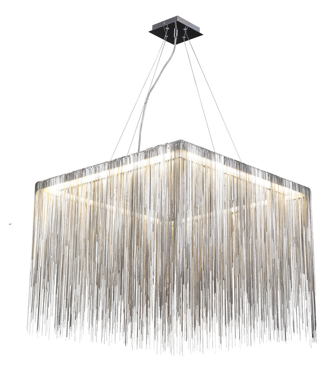 Fountain Ave. Collection Chrome Jewelry Square Hanging Fixture by Avenue Lighting