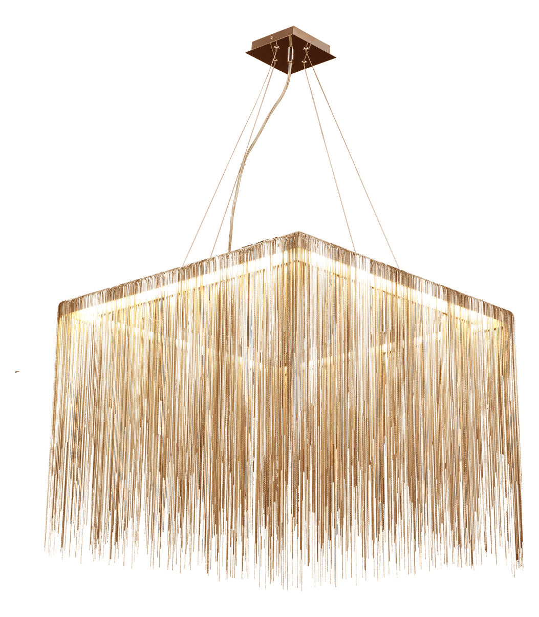 Fountain Ave. Collection Gold Jewelry Square Hanging Fixture by Avenue Lighting