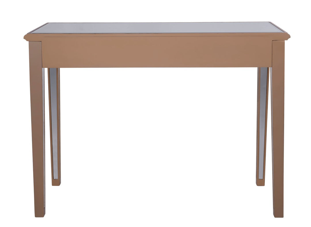 Console Table 42in X 18in X 31in Gold Finish With Clear Mirror