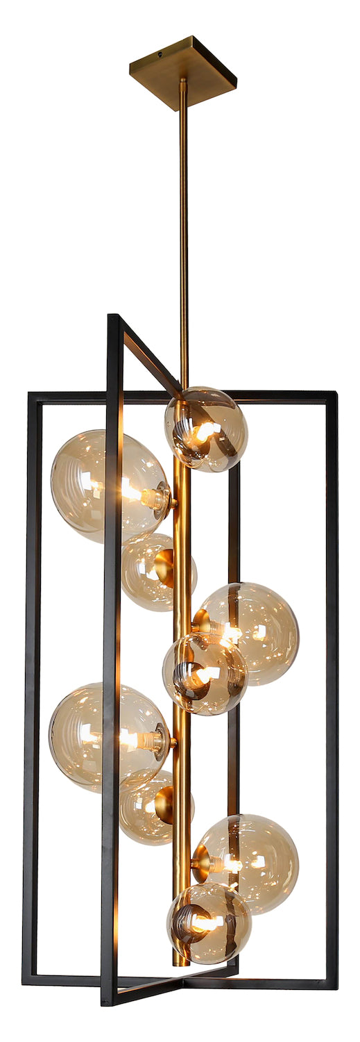 9Lt Pendant Matte Black & Vintage Bronze by Dainolite