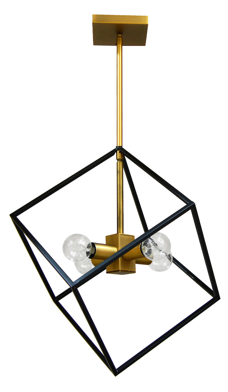4Lt Pendant Vintage Bronze & Matte Black Finish by Dainolite