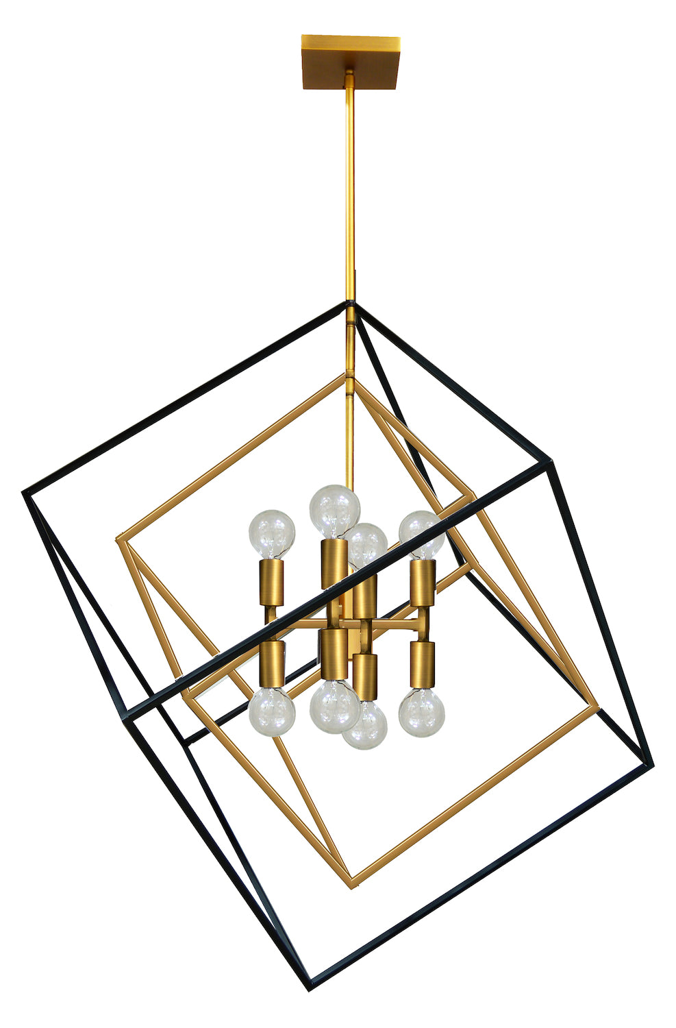 8Lt Pendant Vintage Bronze & Matte Black Finish by Dainolite