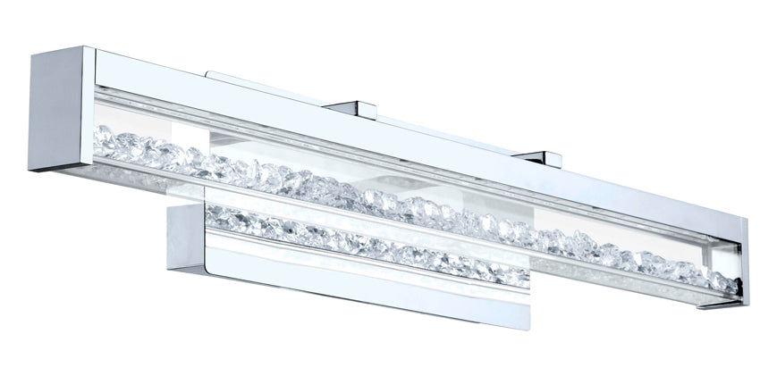 1x22.4W LED VanityWall Light w/ Chrome Finish & Clear Glass w/ Crystal Stones by Eglo
