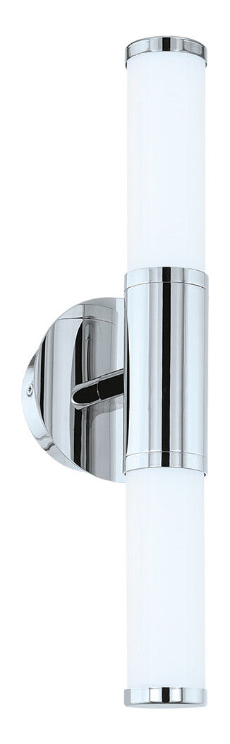 2x4.5W LED Vanity Wall Light w/ Chrome Finish & Opal Glass by Eglo