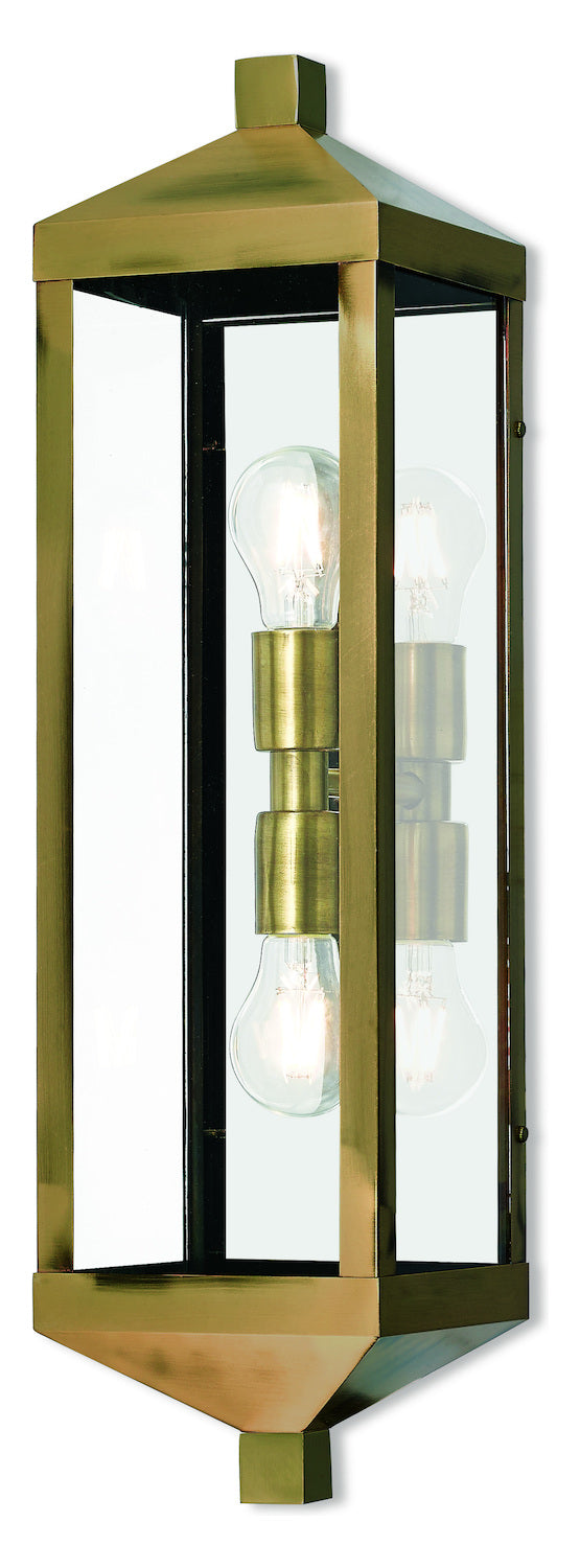 2 Lt Ab Outdoor Wall Lantern by Livex Lighting