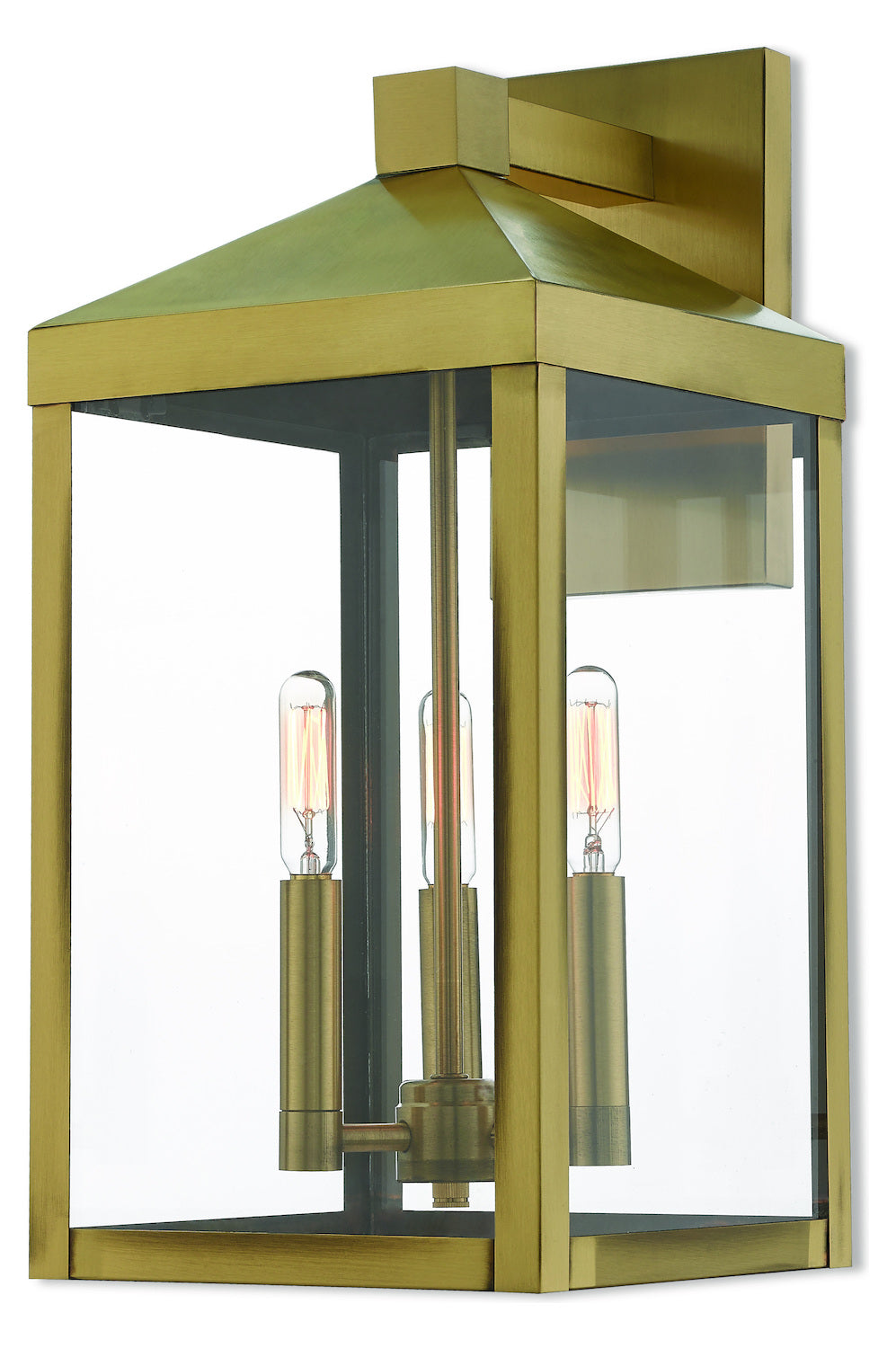 3 Lt Ab Outdoor Wall Lantern by Livex Lighting