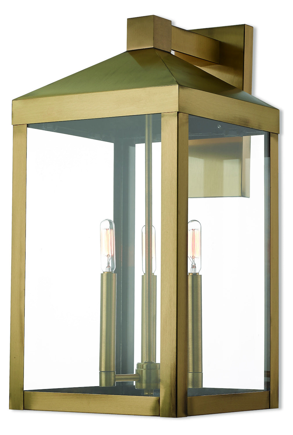 3 Lt Ab Outdoor Wall Lantern by Livex Lighting