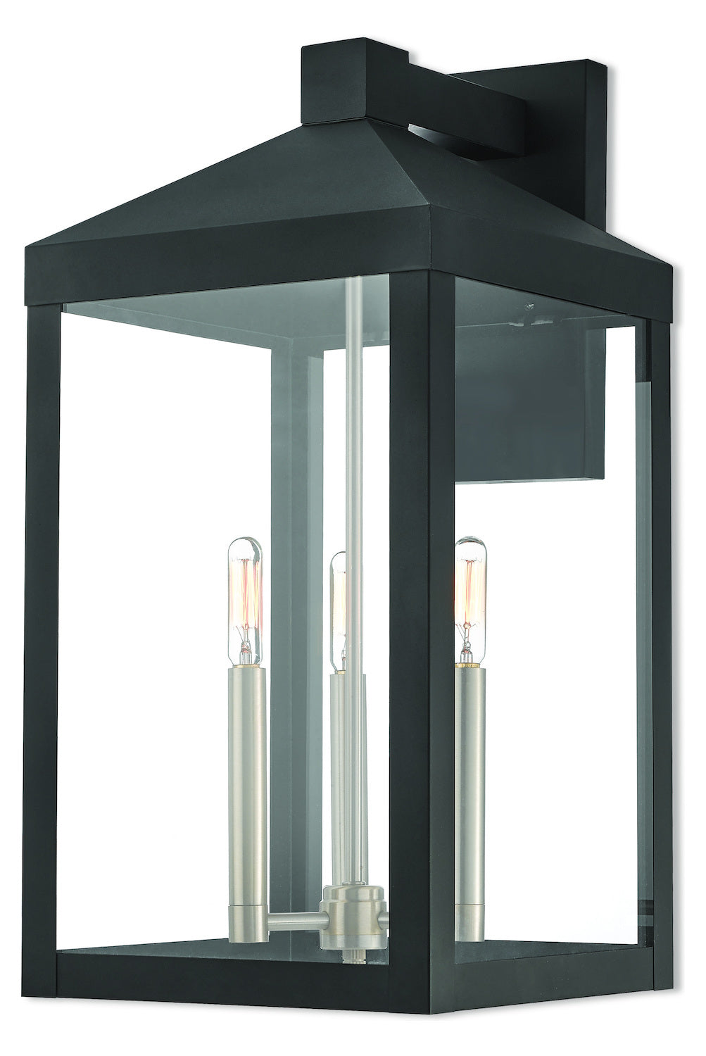 3 Lt Bk Outdoor Wall Lantern by Livex Lighting