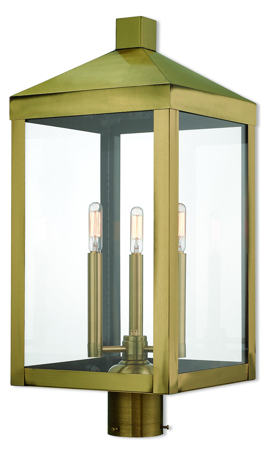 3 Lt Ab Outdoor Post Top Lantern by Livex Lighting