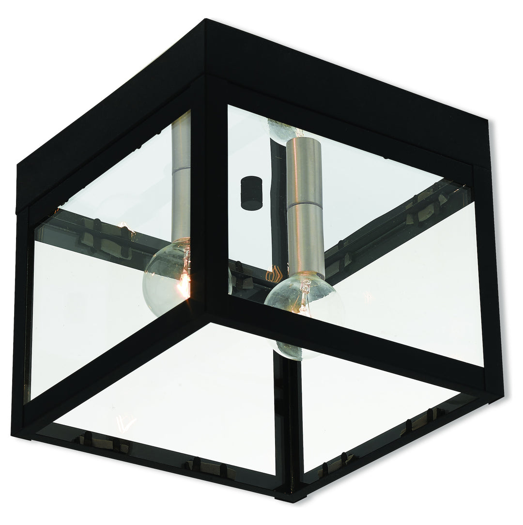 2 Lt Bk Outdoor Ceiling Mount by Livex Lighting
