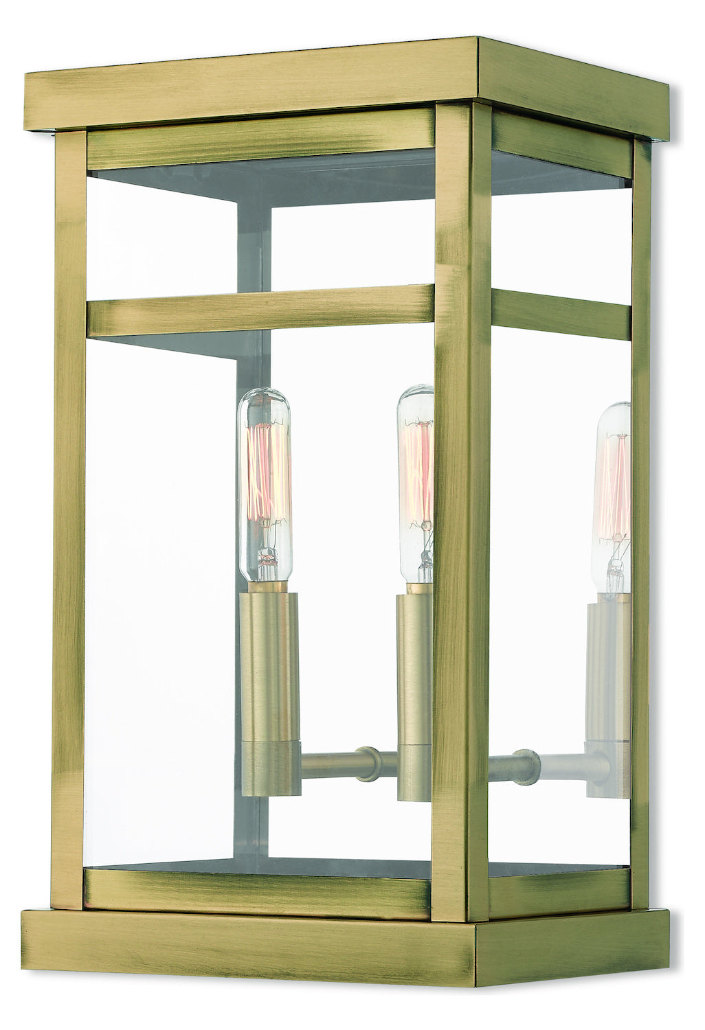 2 Lt Ab Outdoor Wall Lantern by Livex Lighting