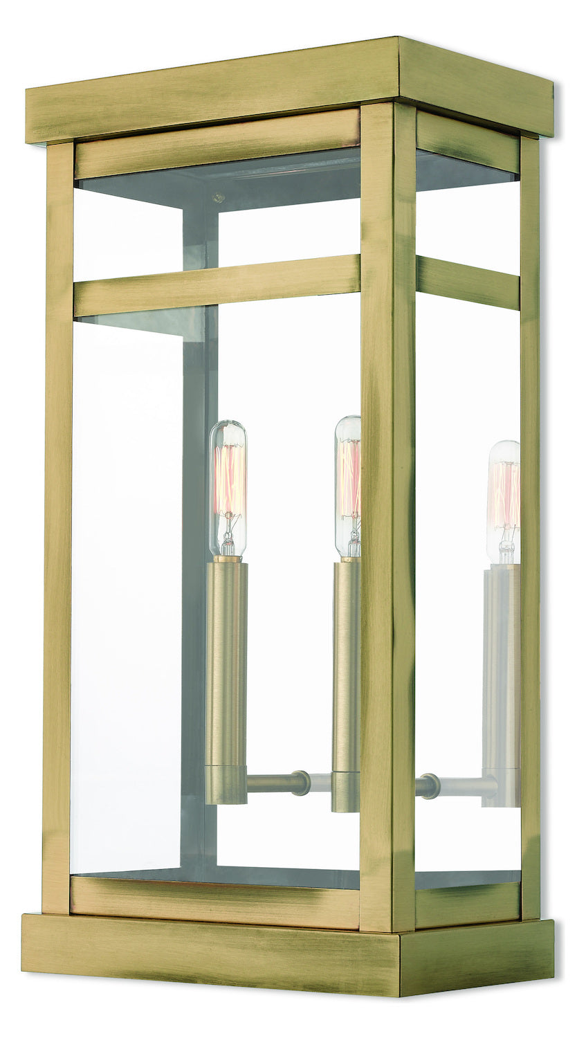 2 Lt Ab Outdoor Wall Lantern by Livex Lighting