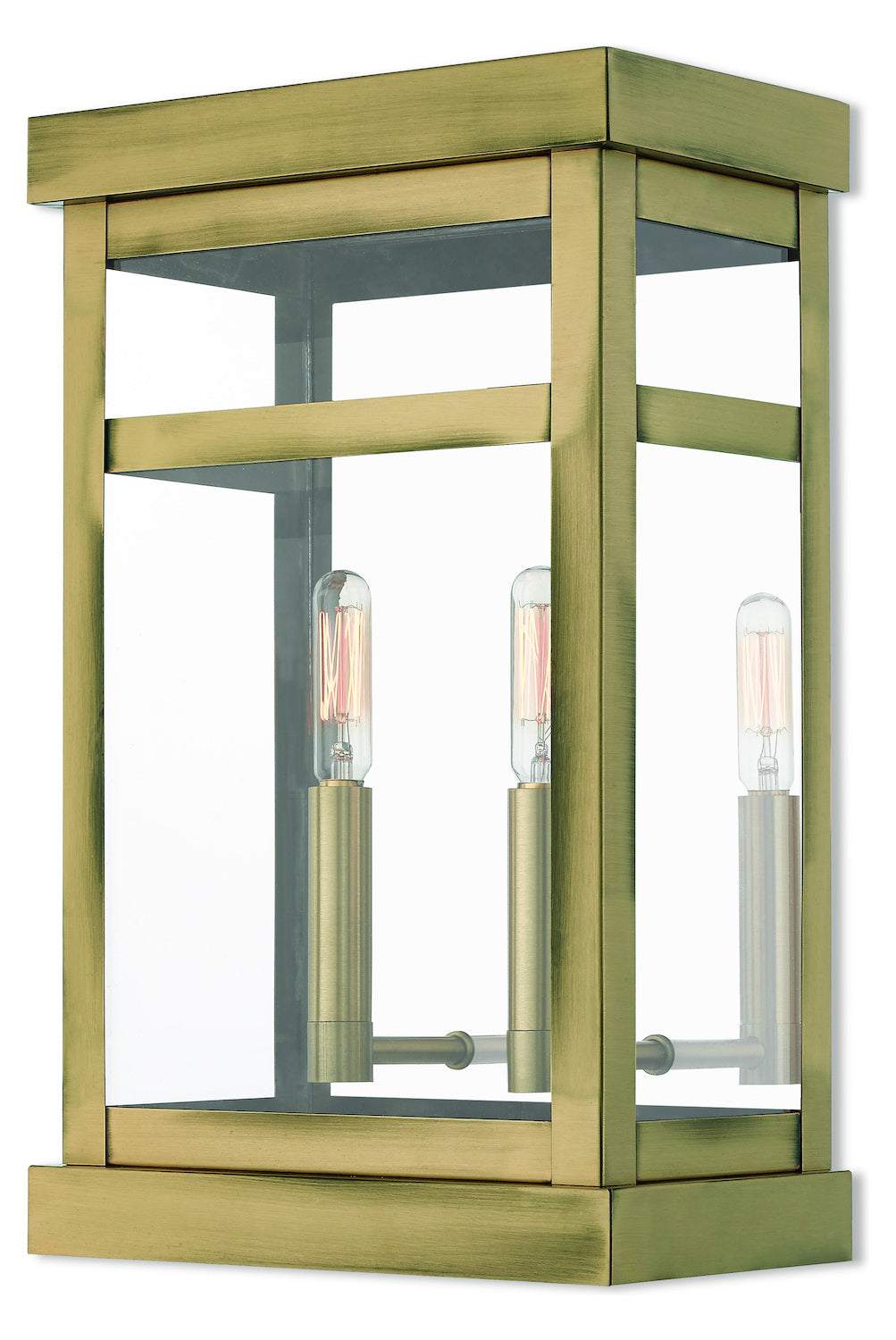 2 Lt Ab Outdoor Wall Lantern by Livex Lighting