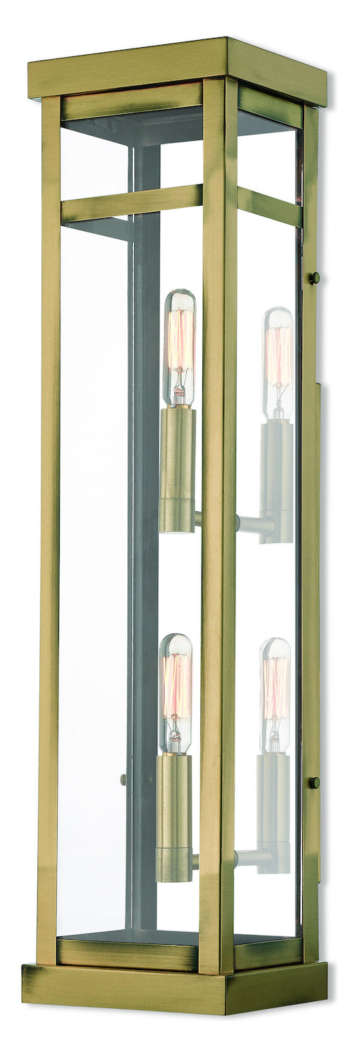 2 Lt Ab Outdoor Wall Lantern by Livex Lighting