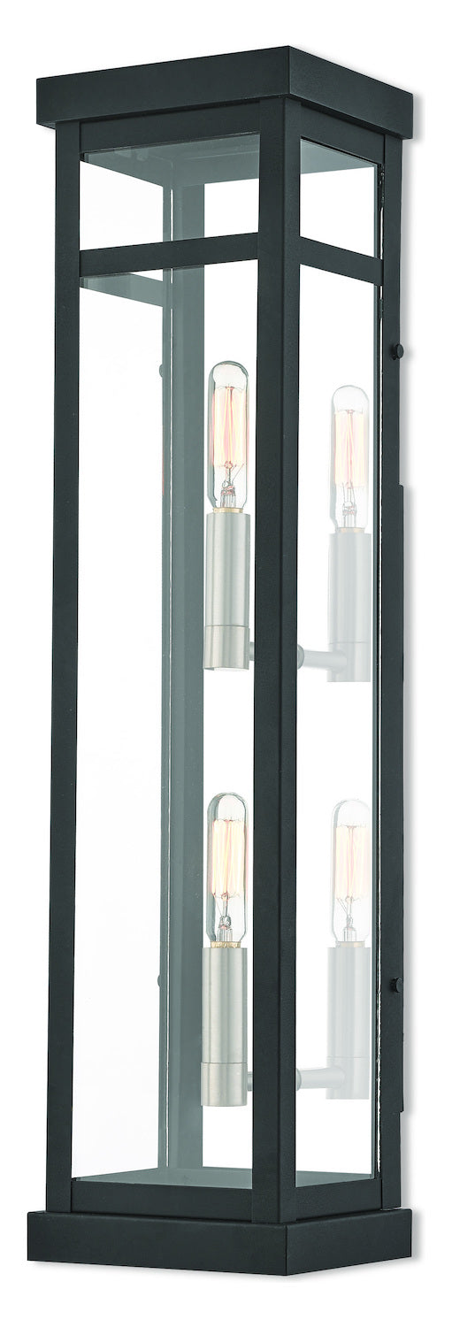 2 Lt Bk Outdoor Wall Lantern by Livex Lighting