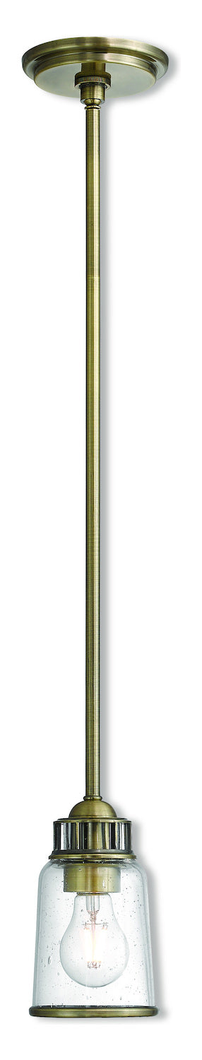 1 Lt Ab Mini Pendant by Livex Lighting