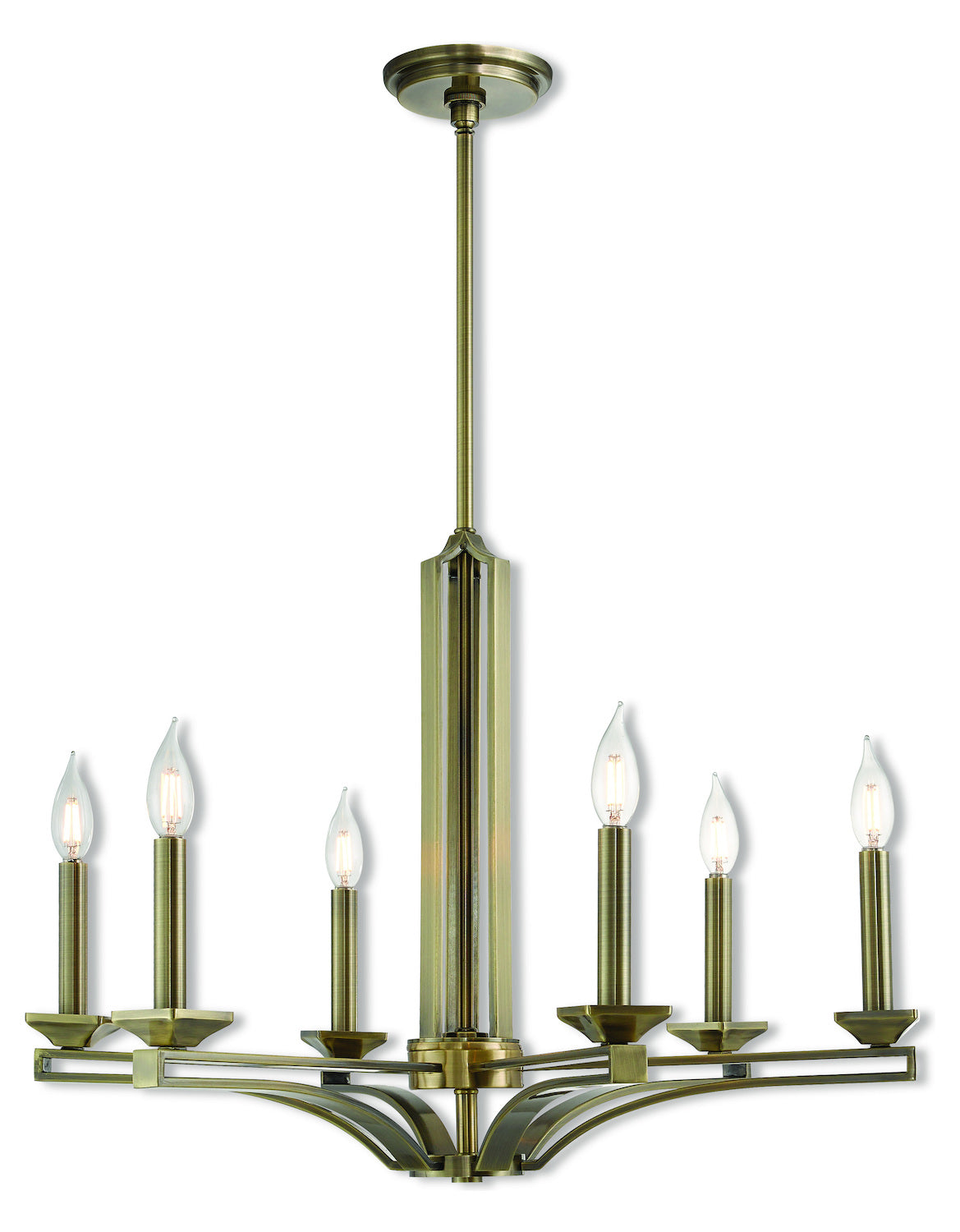 6 Lt Ab Chandelier by Livex Lighting