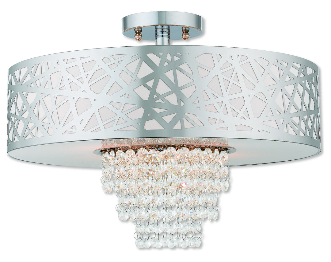 4 Lt Ch Ceiling Mount by Livex Lighting