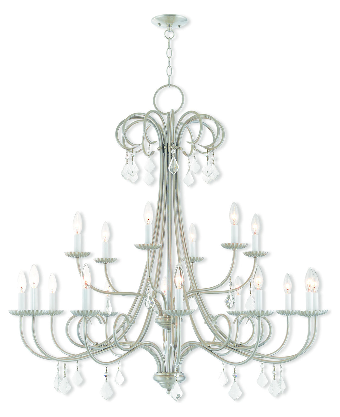 18 Lt Bn Foyer Chandelier by Livex Lighting