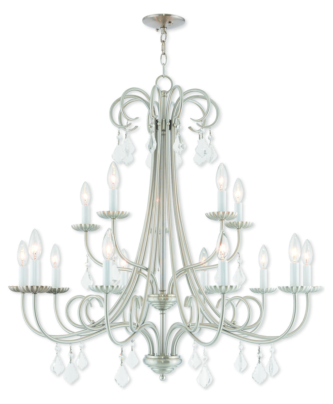 15 Lt Bn Foyer Chandelier by Livex Lighting