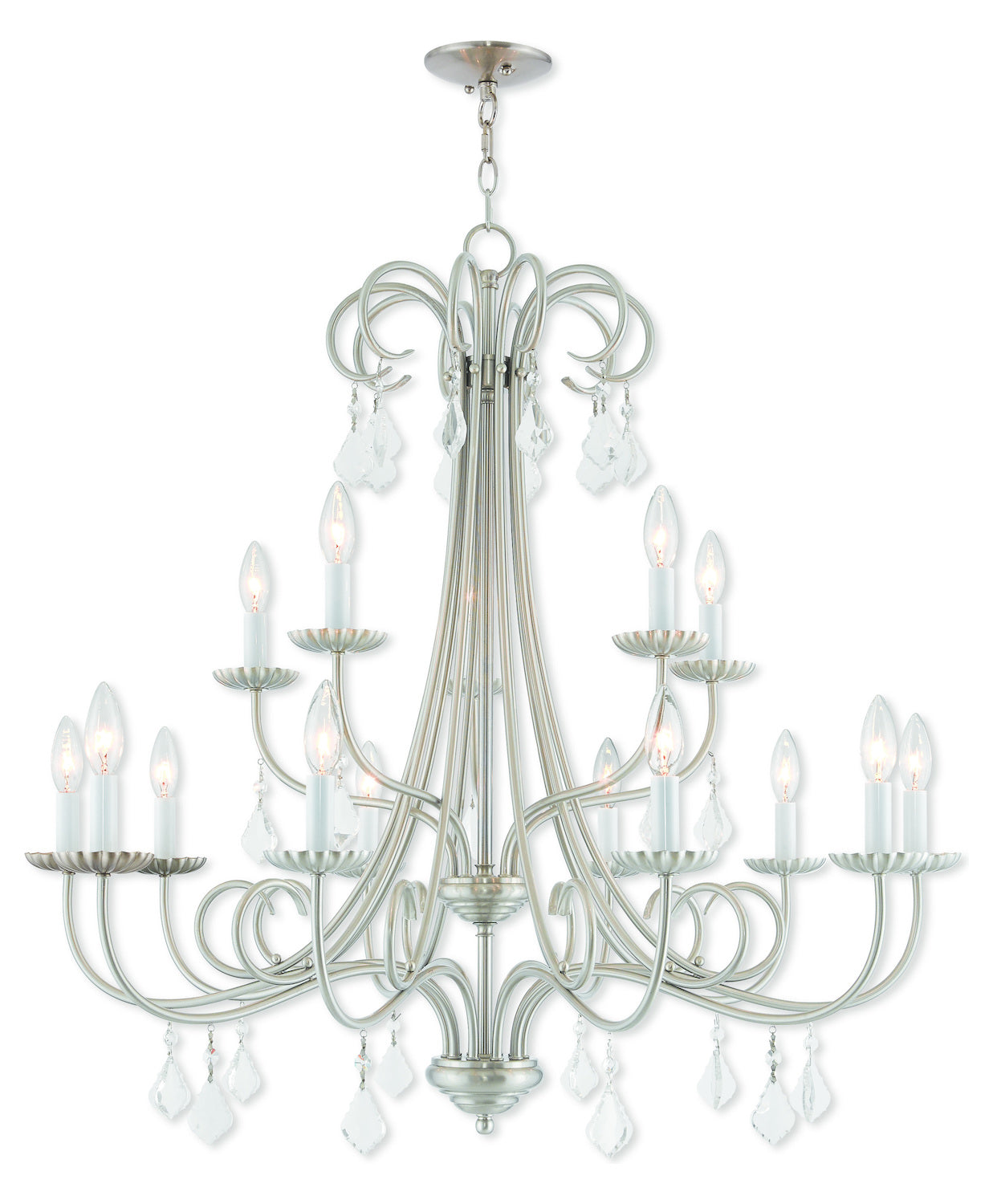 15 Lt Bn Foyer Chandelier by Livex Lighting