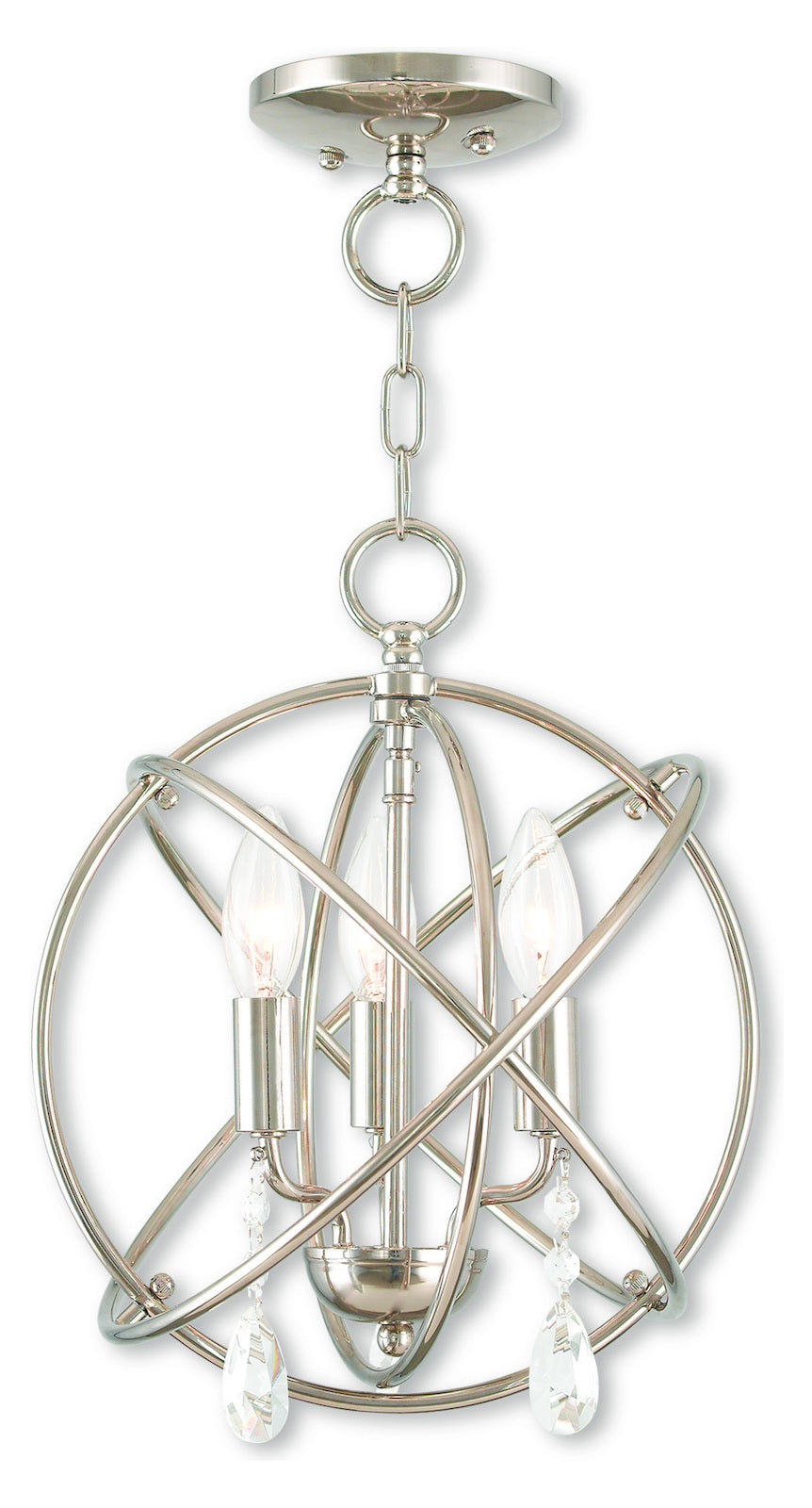 3 Light Pn Mini Chandelier/Ceiling Mount by Livex Lighting