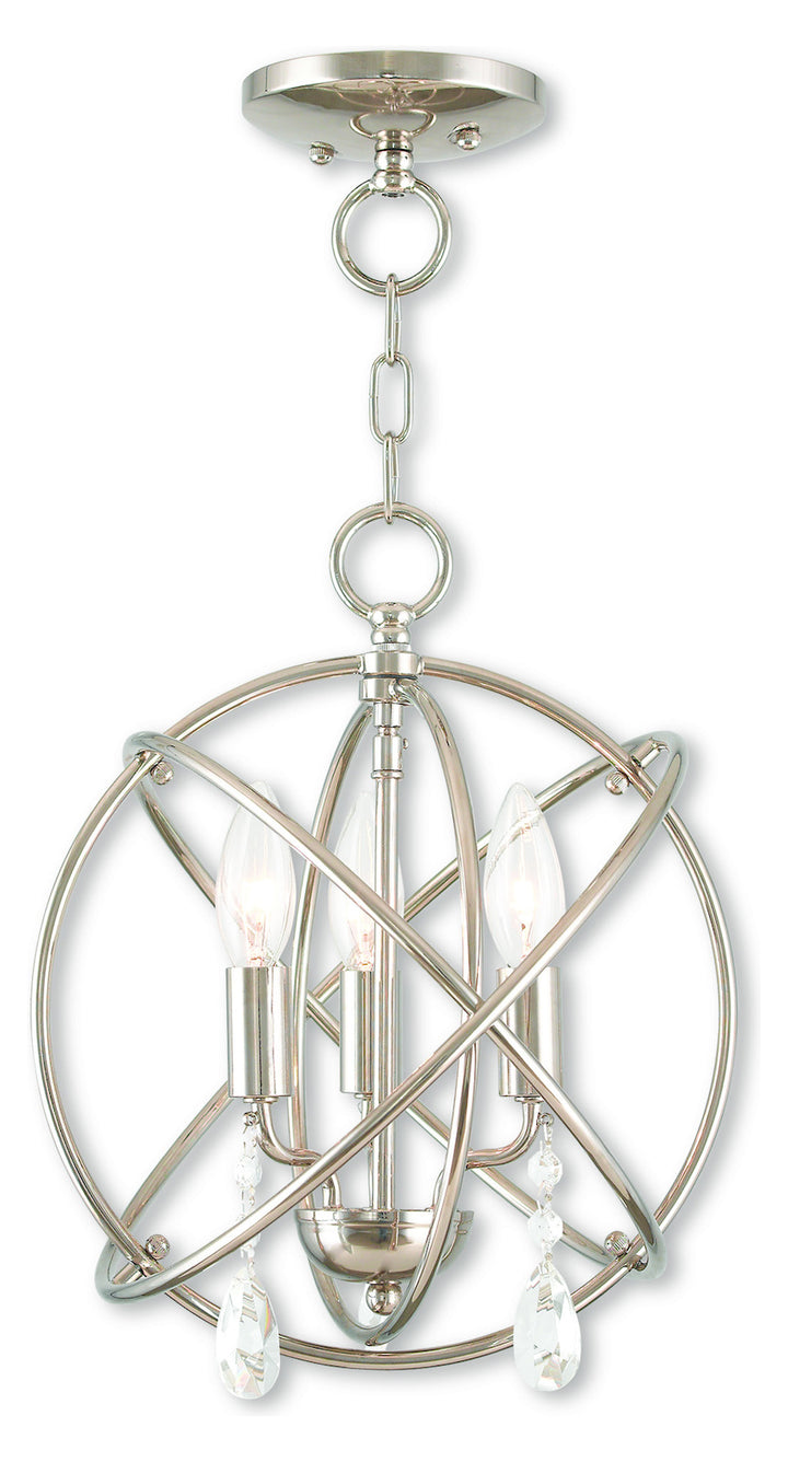 3 Light Pn Mini Chandelier/Ceiling Mount by Livex Lighting