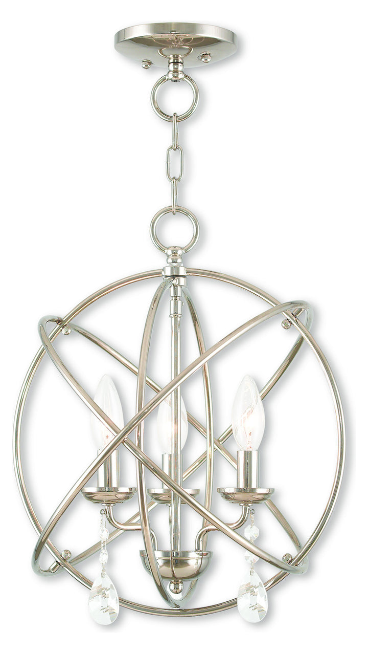 3 Light Pn Mini Chandelier/Ceiling Mount by Livex Lighting
