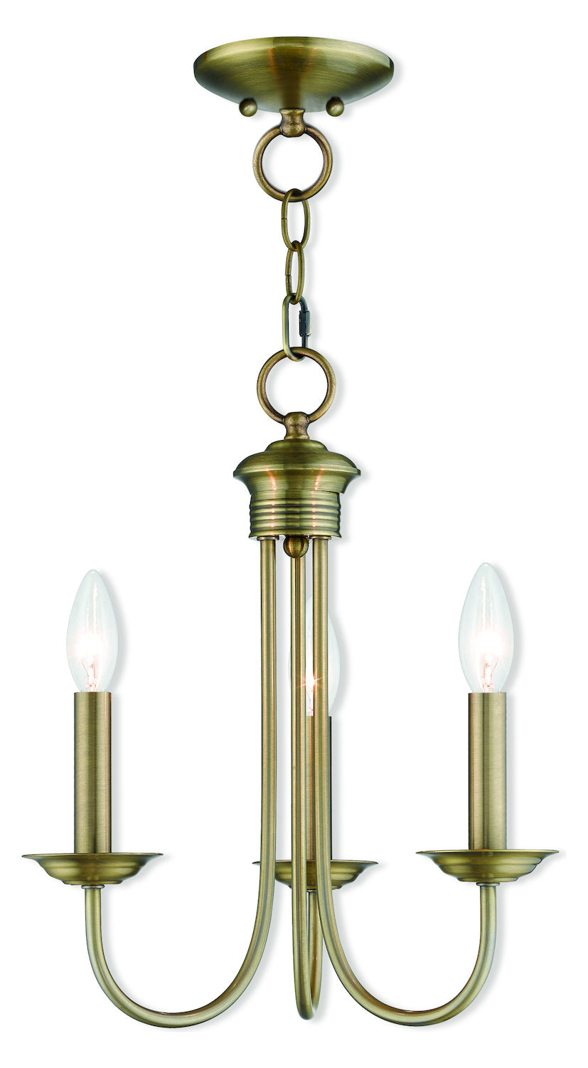 3 Lt Ab Mini Chandelier by Livex Lighting