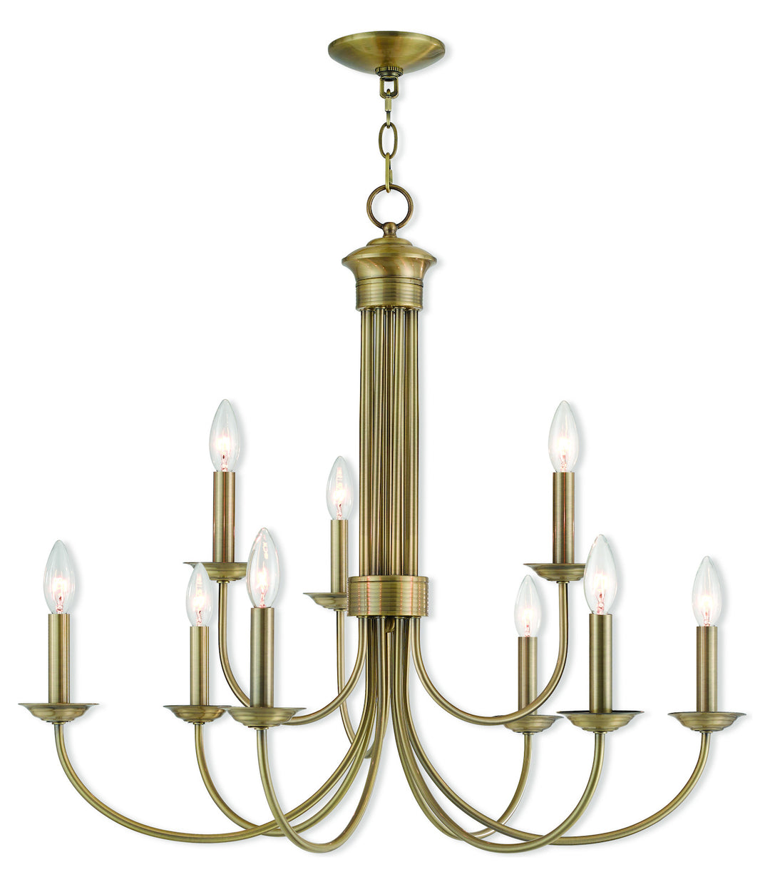 9 Lt Ab Chandelier by Livex Lighting