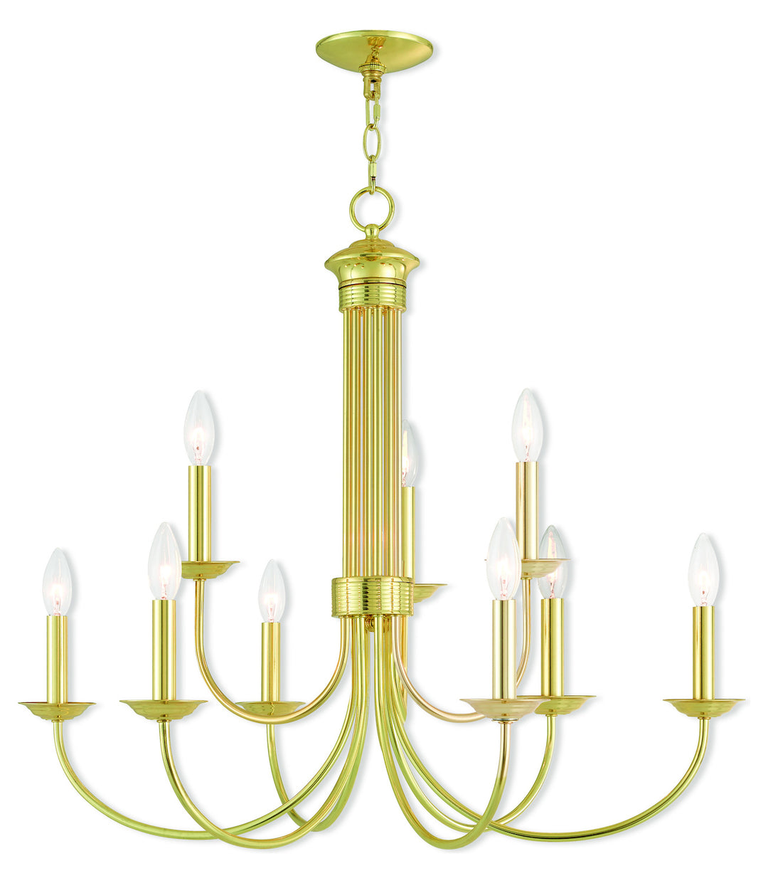 9 Lt Pb Chandelier by Livex Lighting