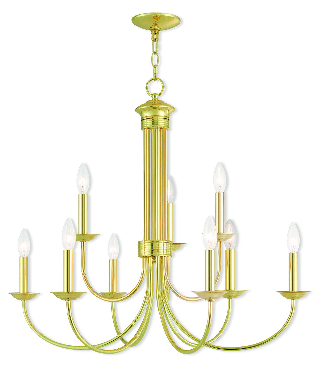 9 Lt Pb Chandelier by Livex Lighting
