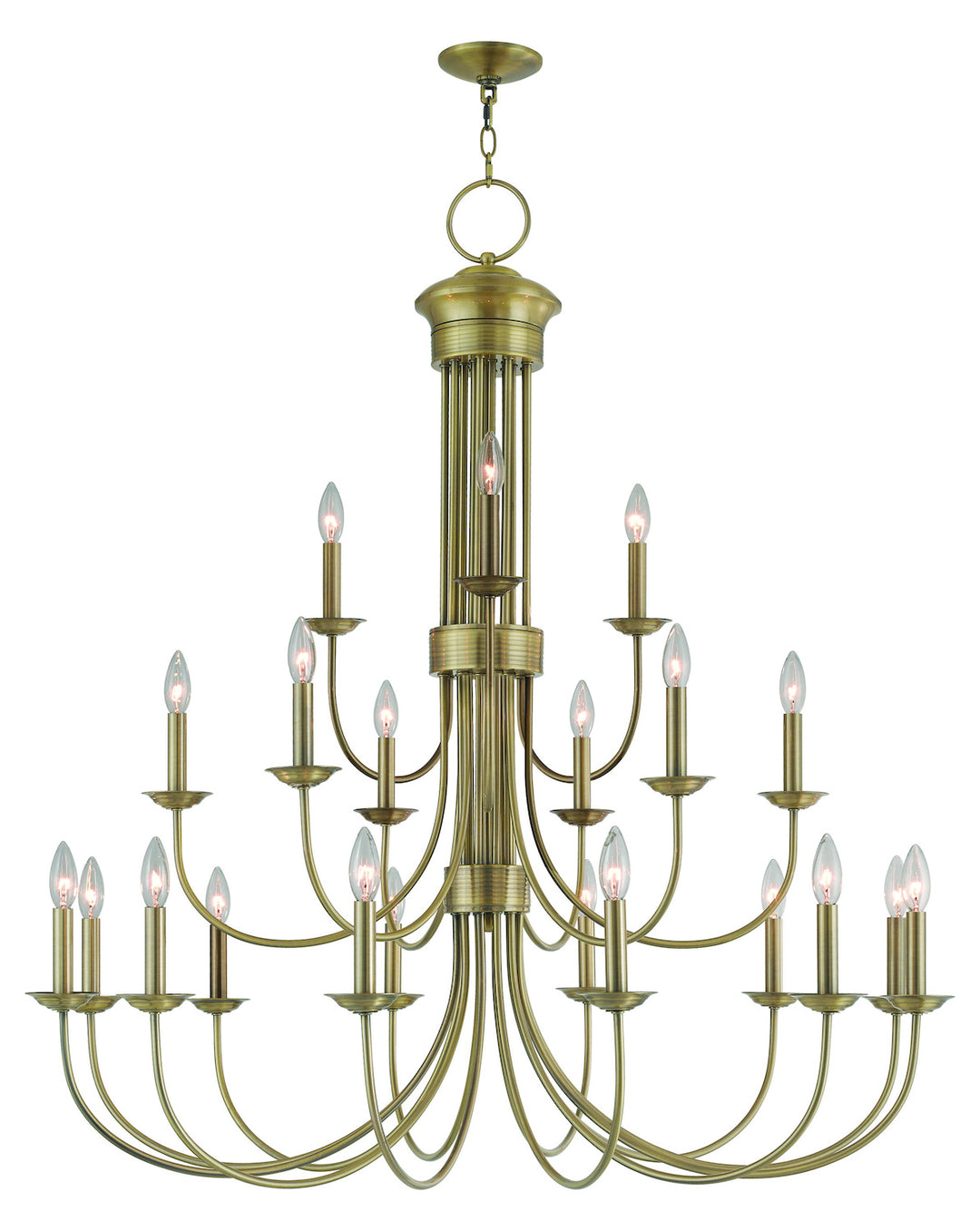 21 Lt Ab Foyer Chandelier by Livex Lighting