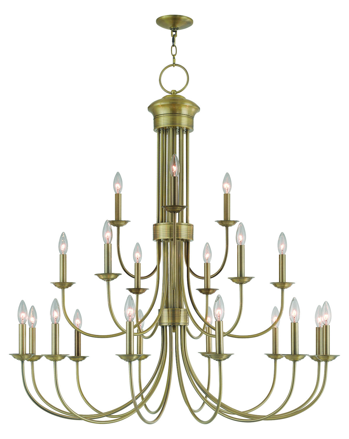 21 Lt Ab Foyer Chandelier by Livex Lighting