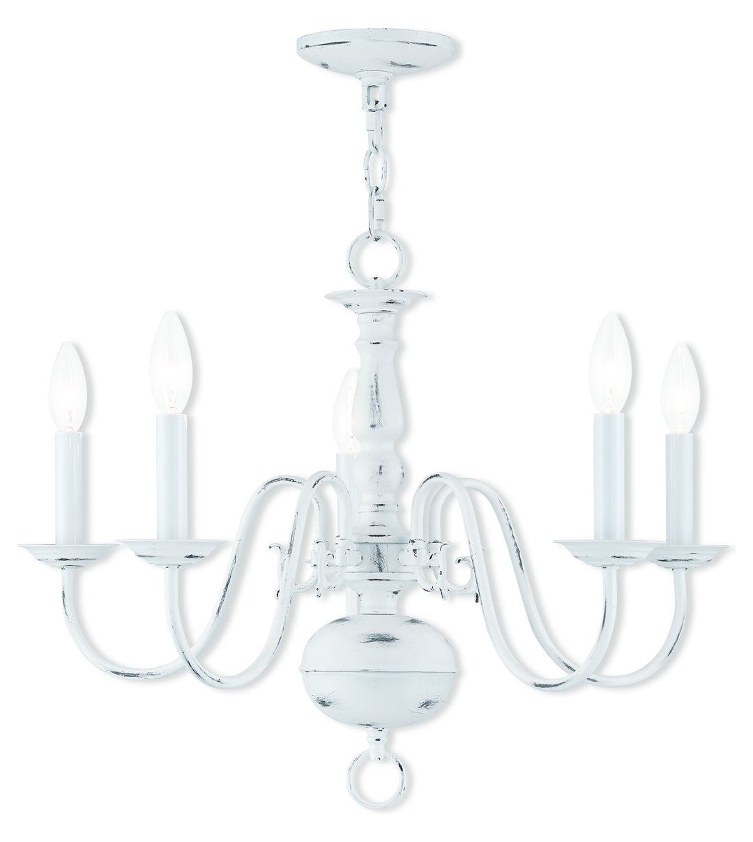 5 Lt Antique White Chandelier by Livex Lighting