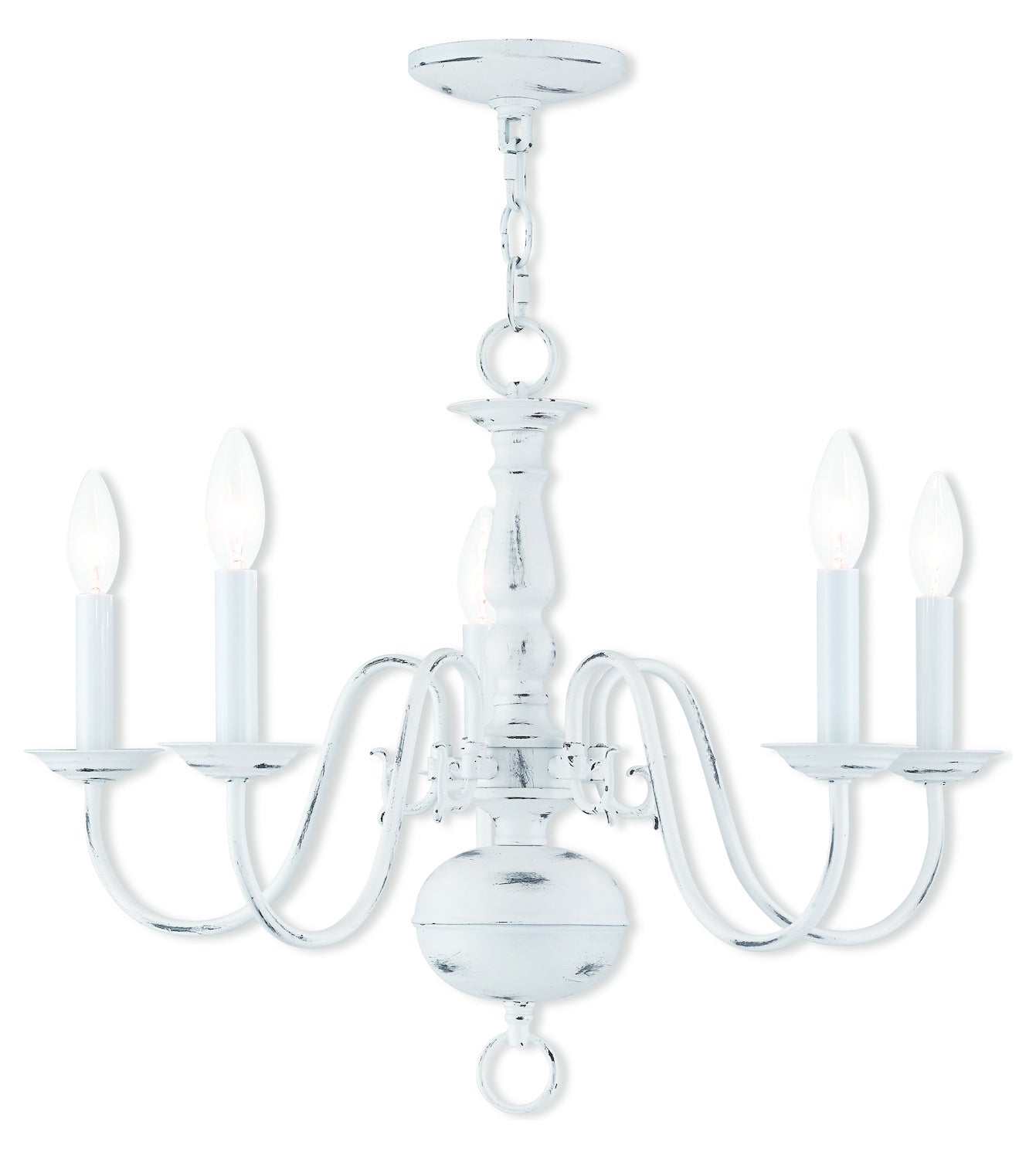 5 Lt Antique White Chandelier by Livex Lighting
