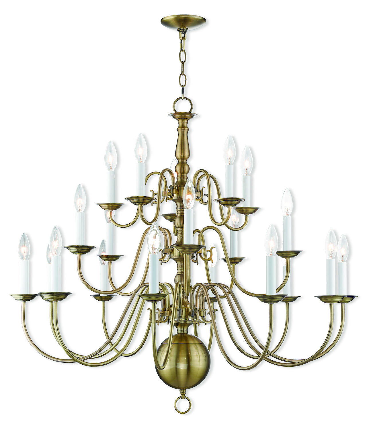 2 Lt0 Ab Foyer Chandelier by Livex Lighting