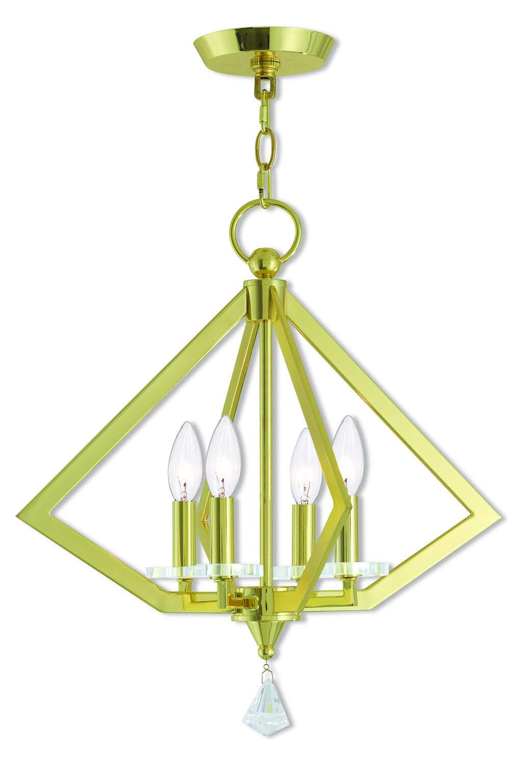 4 Lt Pb Mini Chandelier by Livex Lighting