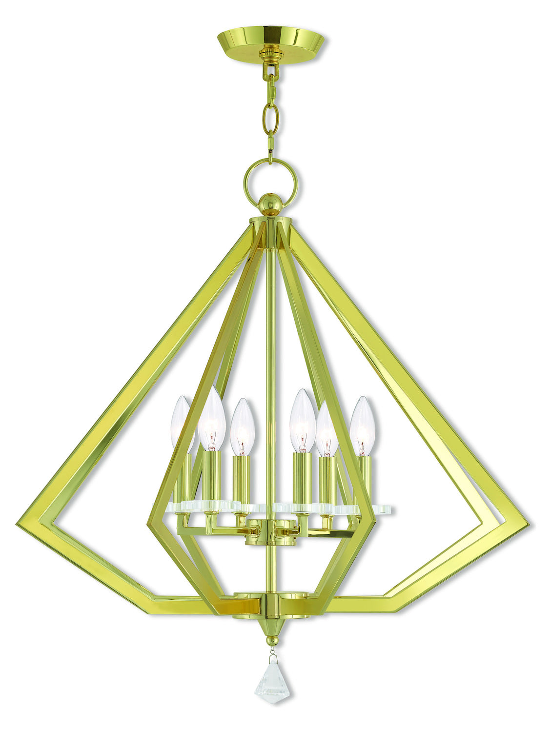 6 Lt Pb Chandelier by Livex Lighting