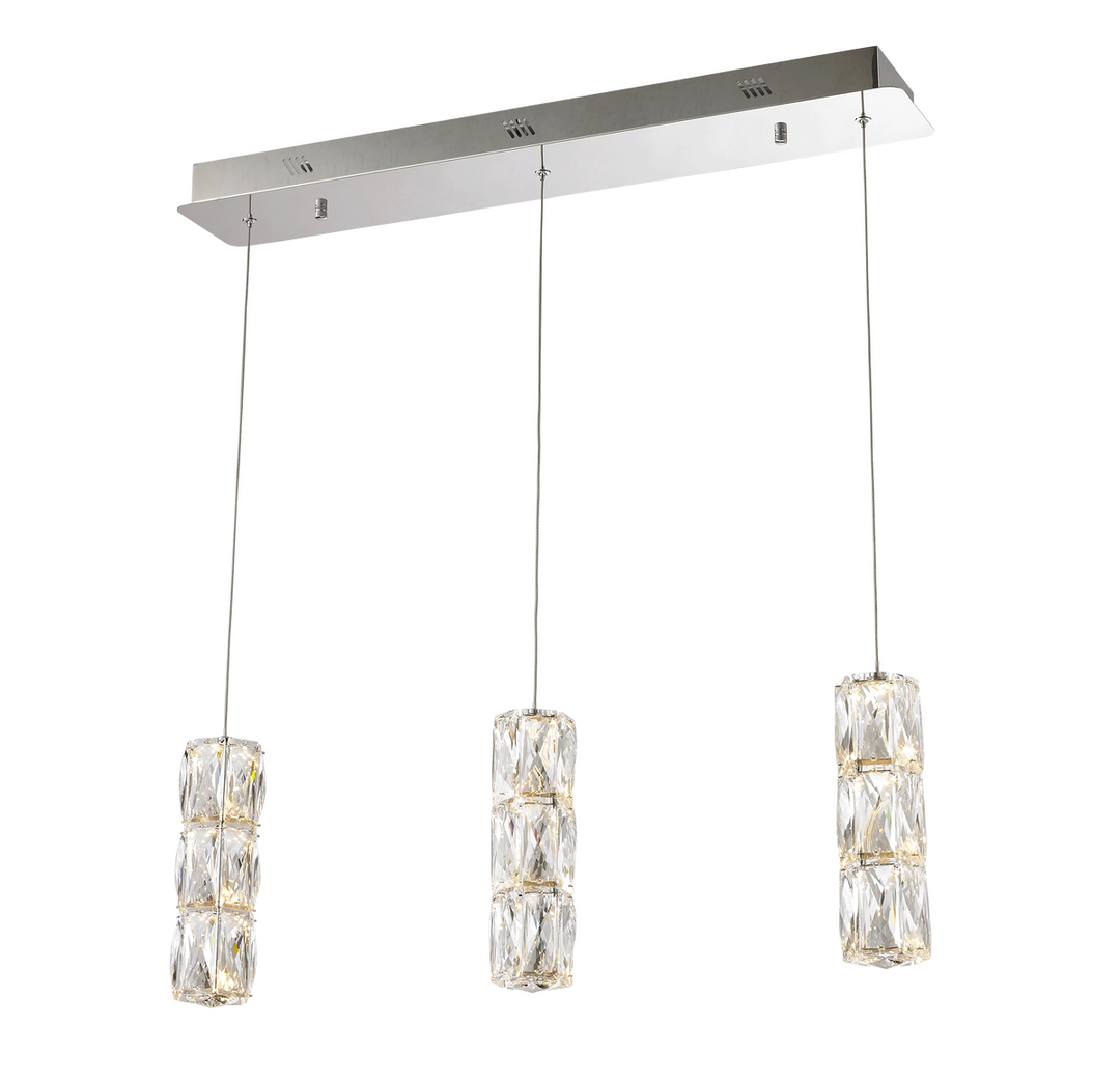 LED light Chrome Pendant Clear Elegant Cut Crystal by Elegant Lighting